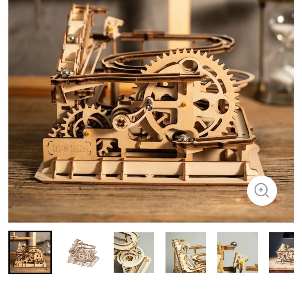 Natural Wood Marble Run Building Kit